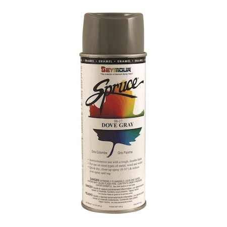 Seymour Of Sycamore 16 oz Spruce General Use Enamels Spray Paint, Gloss Dove Gray, 12PK SE488698
